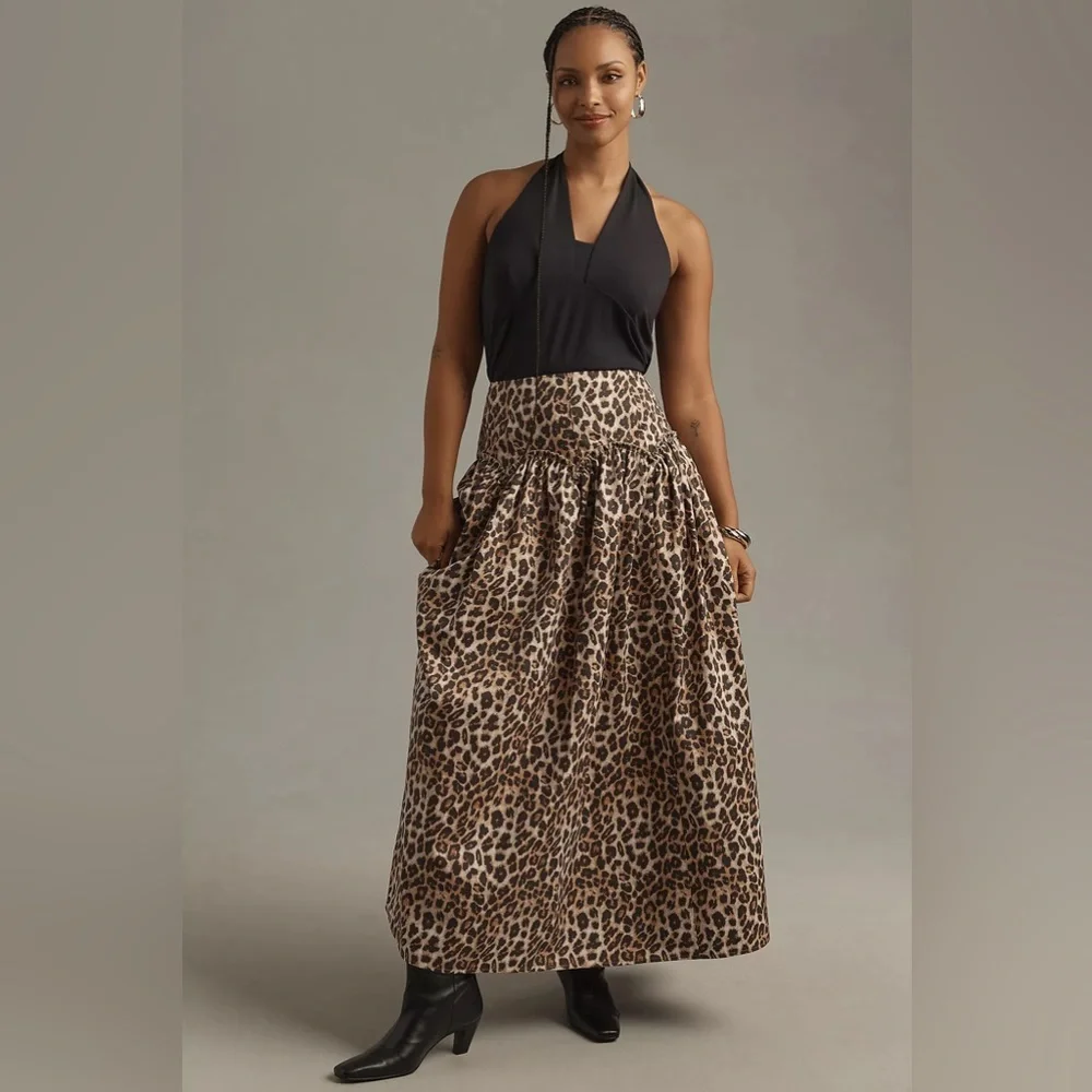 NWT! Anthropologie Mare Mare x Anthropologie Basque-Waist Maxi Skirt 🛼🦉 - Picture 5 of 11